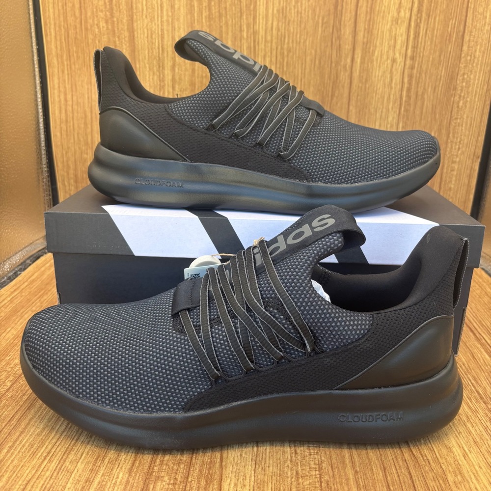 Adidas Lite Racer Adapt 7.0 Wide Mens 12 Black IE8684 Slip On Sneakers NEW